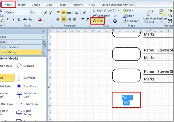 Erstellen Sie Diagramme in MS Visio 2010 durch Verknüpfen einer Excel-Tabelle
