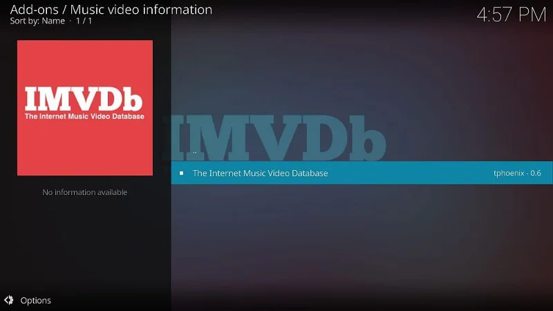 IMVDb Kodi-Add-on installieren: Internet-Musikvideodatenbank