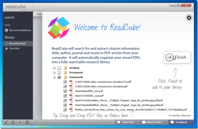 ReadCube: cerca file PDF su Google Scholar e organizza file PDF locali
