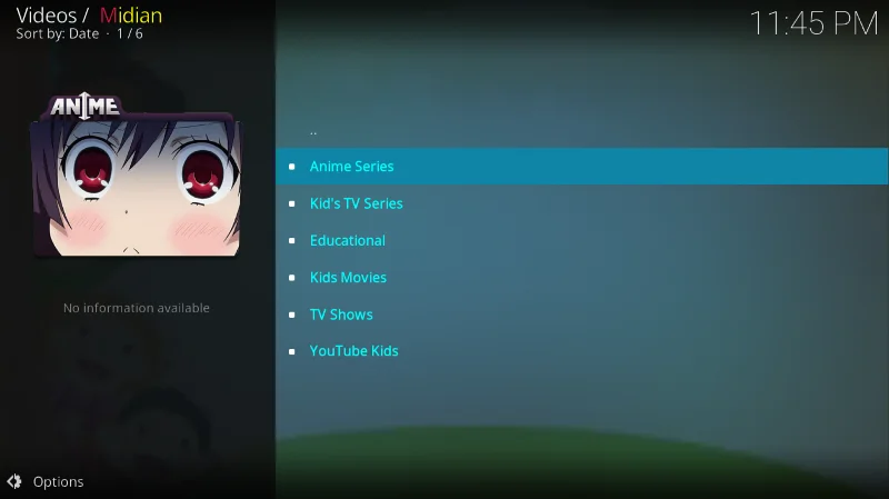 Дополнение Midian для Kodi: как установить и обзор