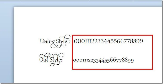 Применение стилистических наборов шрифтов и лигатур в Word 2010