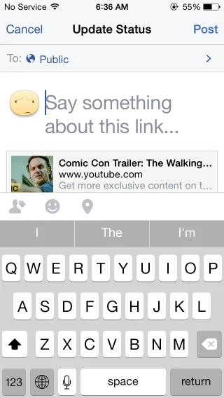 Cerca e condividi link diretti alle notizie dall'app Facebook
