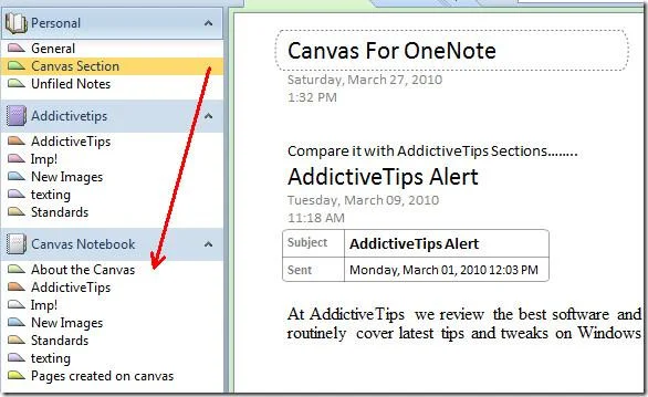 Надстройка Canvas для OneNote 2007 и 2010