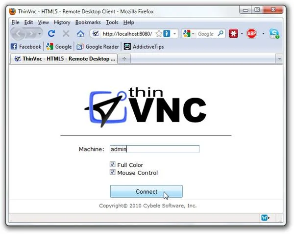 ThinVNC: Escritorio remoto de Windows a través de un navegador web HTML5