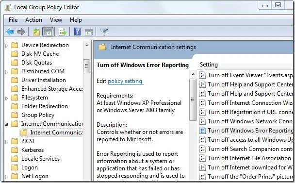 Cómo deshabilitar los informes de errores en Windows 7