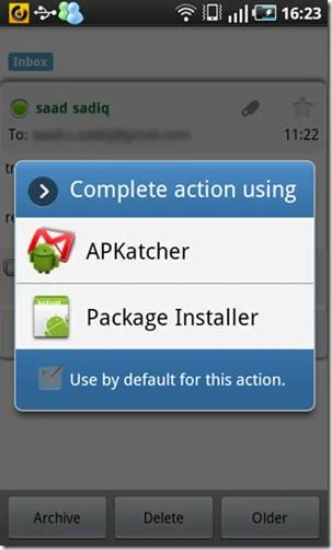 Установка приложений Android из Gmail