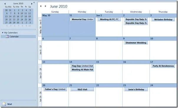Importieren Sie den Google- und AOL-Kalender in Outlook 2010