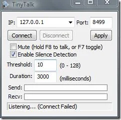 Hablar (chat de voz) a través de la red local o Internet usando TinyTalk
