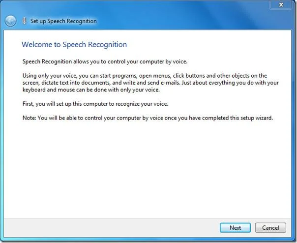 Используйте Windows 7 для замены отсутствующей функции распознавания речи Word 2010