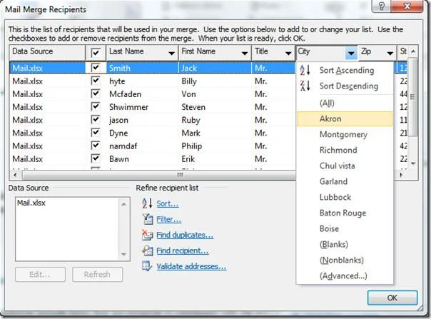 Seriendruck in Word 2010