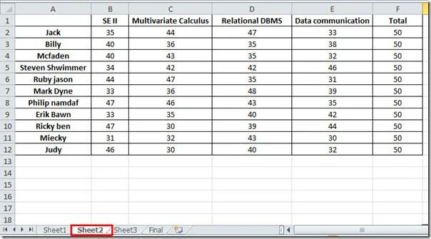 Unire fogli di calcolo utilizzando il consolidamento dei dati in Excel 2010