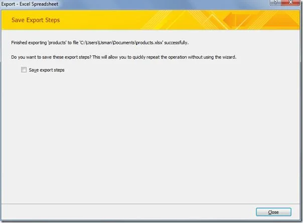Access 2010: Esporta tabella database in Excel 2010