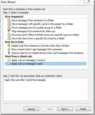 Outlook 2010: Regeln auf Textnachrichten (SMS) anwenden
