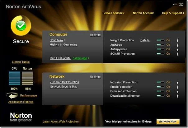 Prova Norton Antivirus 2010 gratuitamente