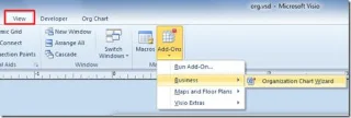 Organigramm in Visio 2010 aus Excel-Tabelle erstellen
