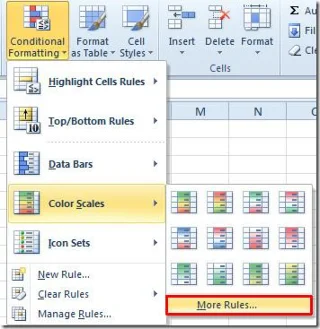 Farbe von Zellen in Excel 2010 ändern [Farbskalen]