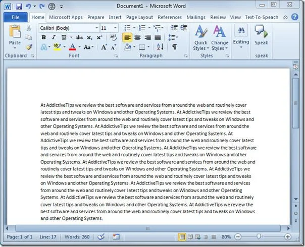 Word 2010: Schriftfarbe mit Farbverlaufsfüllung ändern