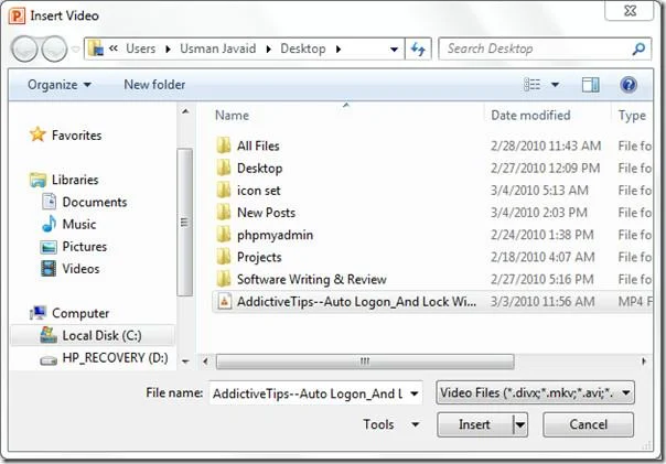 Incorpora video in Excel 2010