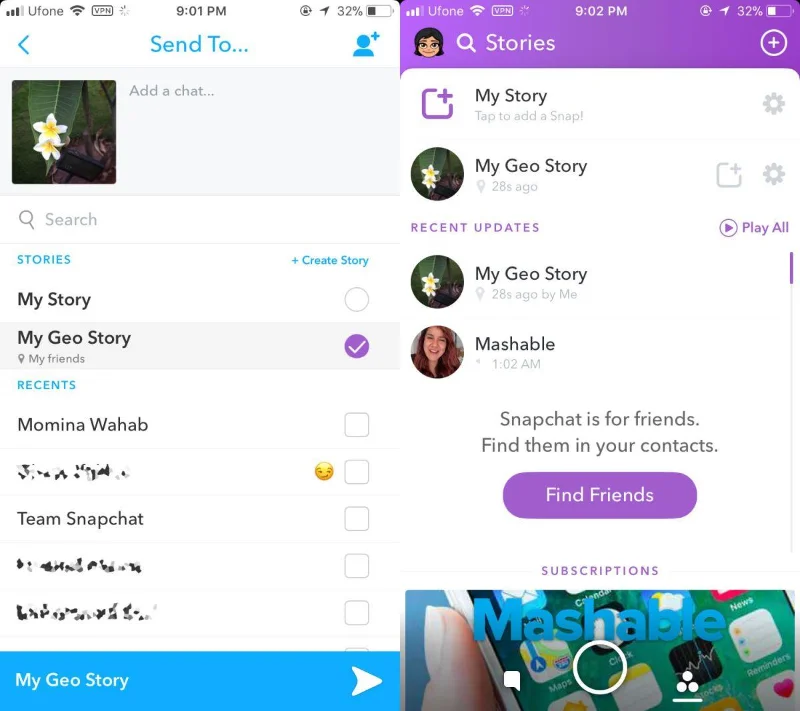 Snapchat'te Coğrafi Sınırlı Hikaye Nasıl Oluşturulur?