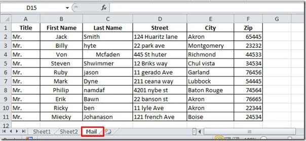 Seriendruck in Word 2010