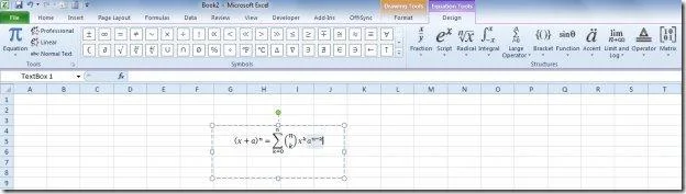 So fügen Sie Gleichungen in Excel 2010 ein