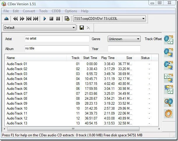 Cdex – Copiar CD de audio a formato MP3 o WAV