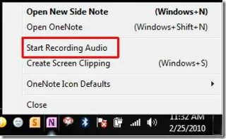 Запись аудио и видео в Office OneNote 2010
