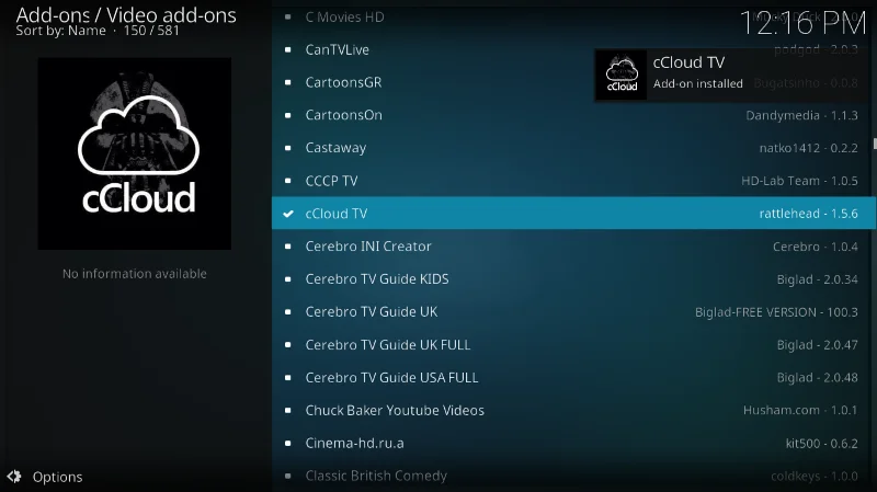 Дополнение CCloud TV для Kodi — установка и пошаговое руководство
