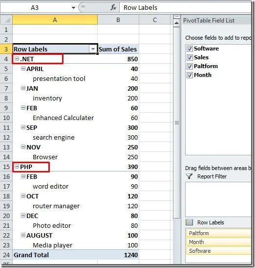 Excel 2010: Pivot-Tabelle und Diagramm erstellen