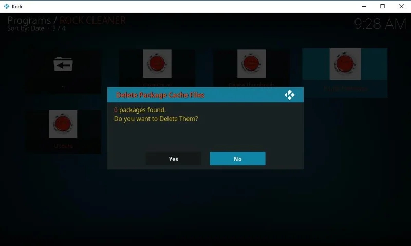 Очистите Kodi с помощью Rock Cleaner из репозитория Rock Crusher