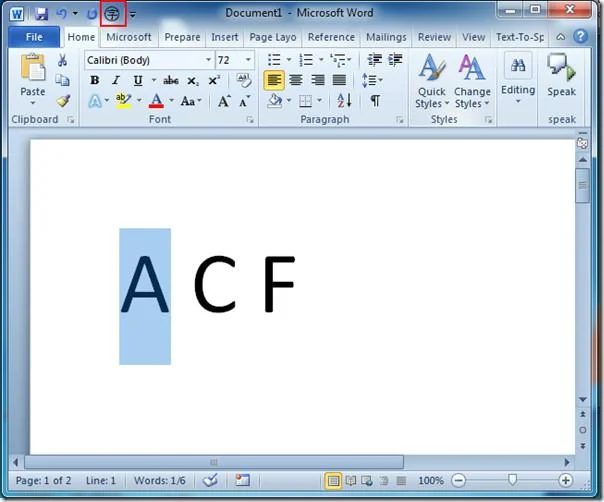 Word 2010: Zeichen einschließen