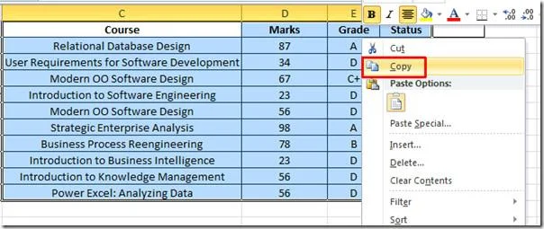 Datenblatt aus Excel 2010 in Word-Dokument einbetten