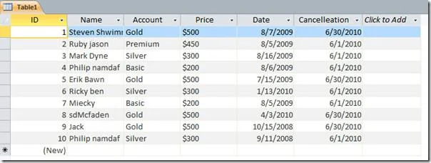 إرسال جدول قاعدة بيانات Access 2010 باستخدام أداة البريد الإلكتروني