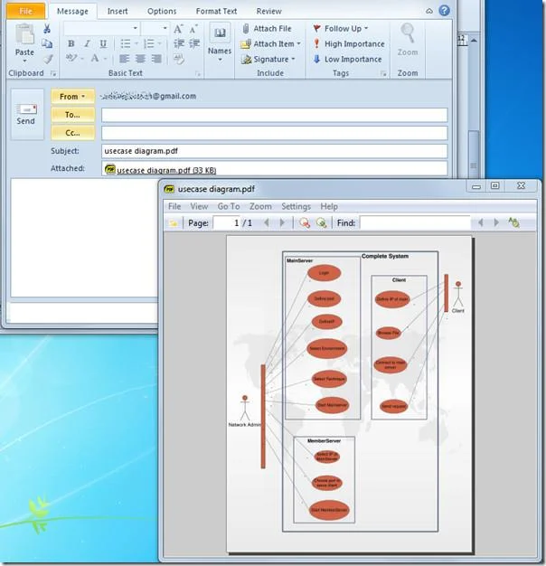 Senden Sie Visio-Zeichnungen als E-Mail-Anhang im PDF- und XPS-Format