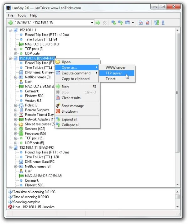 LanSpy: Escáner de seguridad de red para escanear puertos abiertos