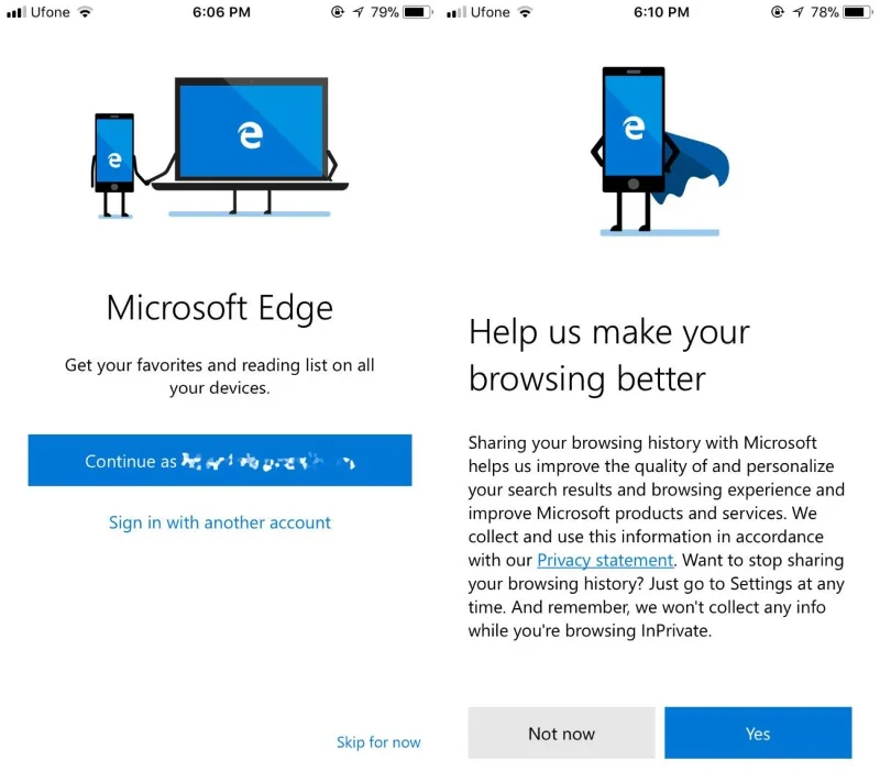 Prova pratica con Microsoft Edge per iOS e Android