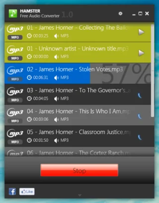Convertidor de audio gratuito Hamster: convierte archivos de audio según el dispositivo