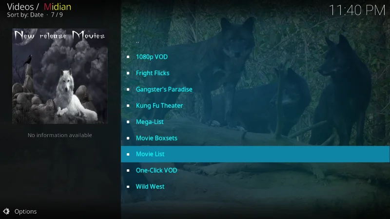 Дополнение Midian для Kodi: как установить и обзор