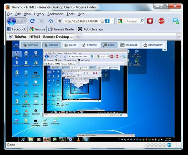 ThinVNC: Escritorio remoto de Windows a través de un navegador web HTML5
