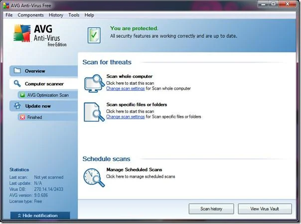 Descargar AVG 9 Antivirus Free Edition