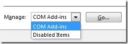 Office Outlook 2010-Add-In-Manager