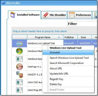Uberstaller – 完全なアンインストーラーとトレース除去ツール