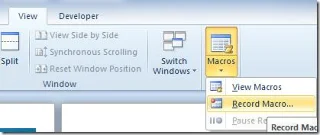 Word 2010: Erstellen Sie eine Makroschaltfläche und greifen Sie über die Symbolleiste für den Schnellzugriff darauf zu.