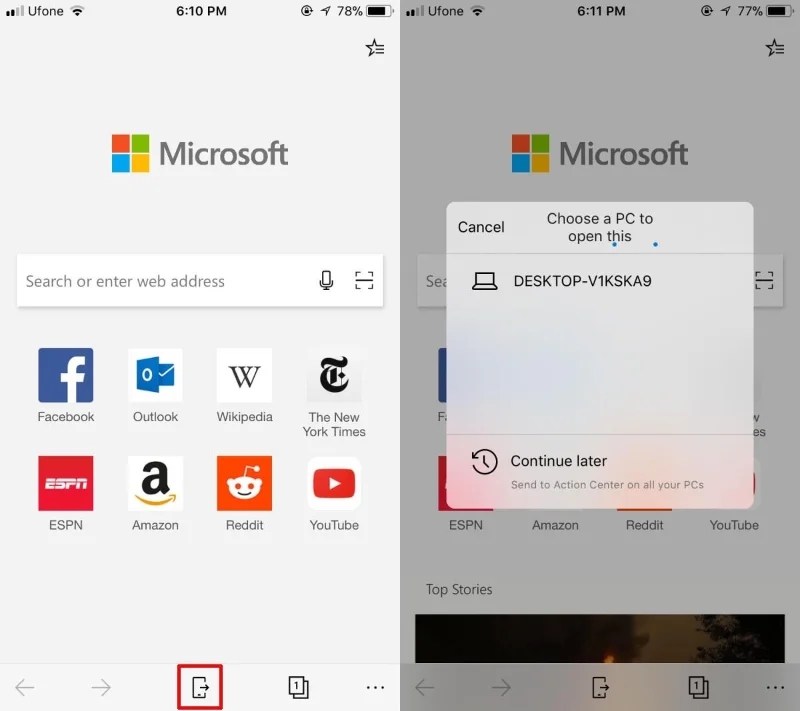Prova pratica con Microsoft Edge per iOS e Android