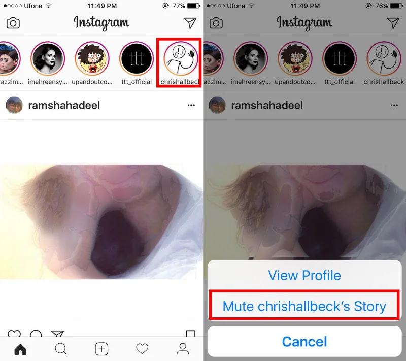 Come disattivare l'audio della storia di Instagram di un utente