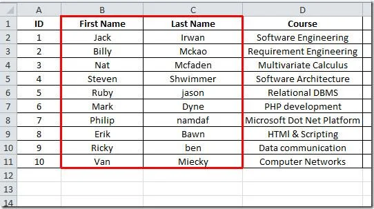 Excel 2010: Spaltendaten in zwei aufteilen [Zellen analysieren]