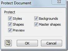 Schützen Sie Dokumente und Formen in Visio 2010