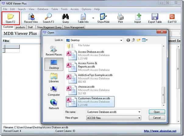 Ver, insertar y modificar tablas de datos sin usar MS Access