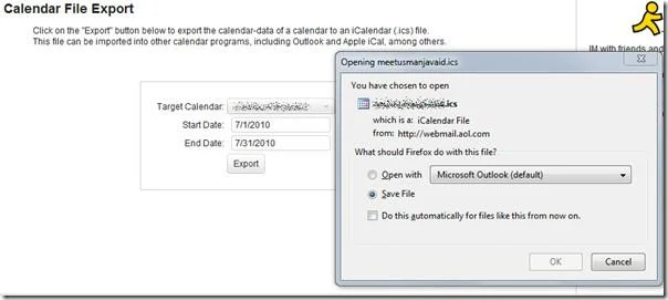 Importieren Sie den Google- und AOL-Kalender in Outlook 2010