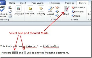 Text in Microsoft Word 2010/2007 ausblenden